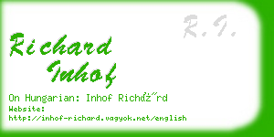 richard inhof business card